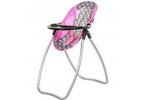 Lėlės maitinimo kėdutė Doris, pilka/rožinė kaina ir informacija | Žaislai mergaitėms | pigu.lt