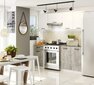 Virtuvinių spintelių komplektas Akord Oliwia 1.8 m, baltas/pilkas kaina ir informacija | Virtuvės baldų komplektai | pigu.lt