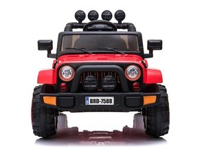 Vienvietis vaikiškas elektromobilis Jeep 4x4 BRD-7588, raudonas kaina ir informacija | Elektromobiliai vaikams | pigu.lt