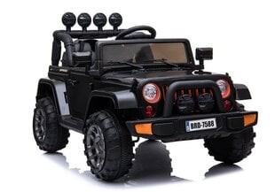 Vienvietis vaikiškas elektromobilis Jeep 4x4 BRD-7588, juodas kaina ir informacija | Elektromobiliai vaikams | pigu.lt