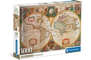 Dėlionė su žemėlapiu Clementoni, 39706, 1000 d. kaina ir informacija | Dėlionės (puzzle) | pigu.lt