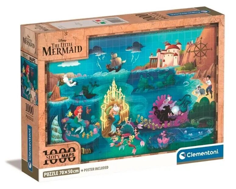 Dėlionė Undinėlė Clementoni Disney, 39783, 1000 d. kaina ir informacija | Dėlionės (puzzle) | pigu.lt