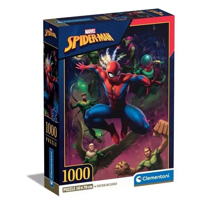 Dėlionė Clementoni Spiderman (Žmogus voras), 1000 d. цена и информация | Dėlionės (puzzle) | pigu.lt