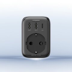 Wall charger 30W (2xUSB|USB C|AC) | adapter EU - UK 13A Ugreen CD314 - black цена и информация | Зарядные устройства для телефонов | pigu.lt