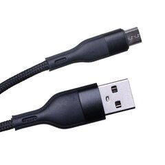 Maxlife MXUC-07 cable USB - microUSB 1,0 m 2,4A black nylon цена и информация | Кабели и провода | pigu.lt