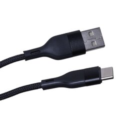 Maxlife MXUC-07 cable USB - USB-C 1,0 m 3A black nylon цена и информация | Кабели и провода | pigu.lt