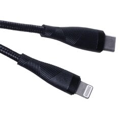 Maxlife MXUC-08 cable USB-C - Lightning 1,0 m 27W black nylon цена и информация | Кабели и провода | pigu.lt