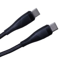 Maxlife MXUC-08 cable USB-C - USB-C 1,0 m 100W black nylon цена и информация | Кабели и провода | pigu.lt