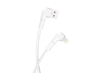 Maxlife MXUC-09 angle cable USB - Lightning 1,0 m 2,4A white цена и информация | Кабели и провода | pigu.lt