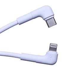 Maxlife MXUC-09 angle cable USB-C - Lightning 1,0 m 27W white цена и информация | Кабели и провода | pigu.lt