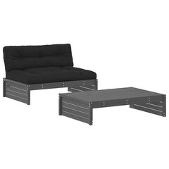 2-ių dalių lauko baldų komplektas VidaXL, pilkas/juodas цена и информация | Комплекты уличной мебели | pigu.lt