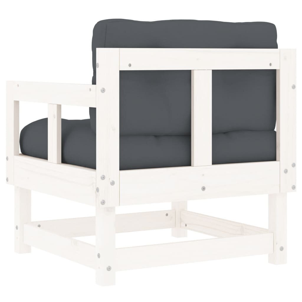2-ių dalių sodo kėdės su pagalvėmis komplektas, baltas kaina ir informacija | Lauko kėdės, foteliai, pufai | pigu.lt