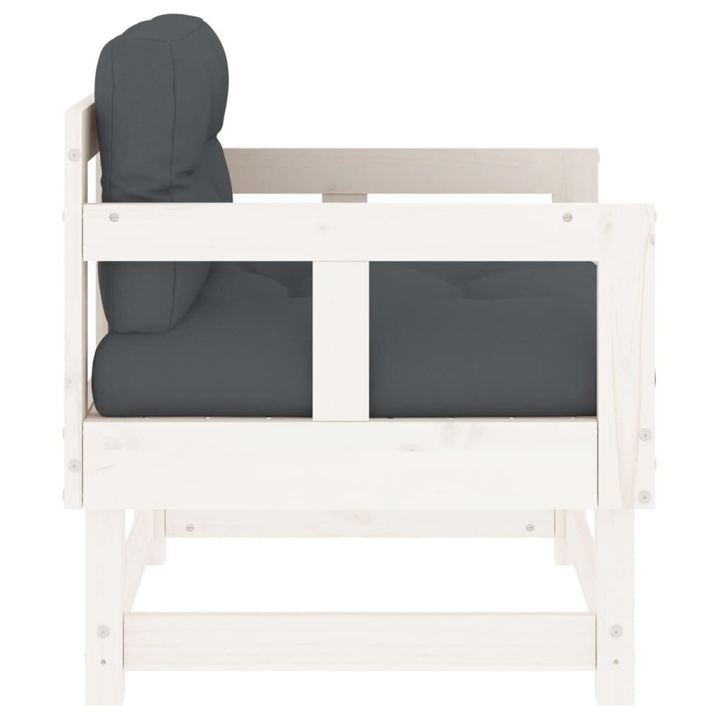 2-ių dalių sodo kėdės su pagalvėmis komplektas, baltas kaina ir informacija | Lauko kėdės, foteliai, pufai | pigu.lt