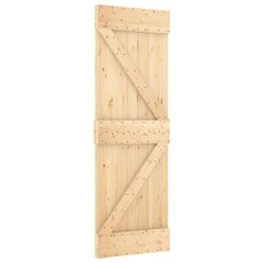 vidaXL Stumdomos durys su įrangos rinkiniu, 70x210cm, pušies masyvas цена и информация | Межкомнатные двери | pigu.lt