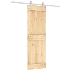 Vidaxl stumdomos durys su įrangos rinkiniu, 70x210cm, pušies masyvas цена и информация | Двери со стеклом LIRA, дуб сицилия, ЭКО шпон | pigu.lt