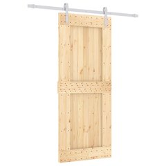 vidaXL Stumdomos durys su įrangos rinkiniu, 85x210cm, pušies masyvas цена и информация | Двери со стеклом LIRA, дуб сицилия, ЭКО шпон | pigu.lt