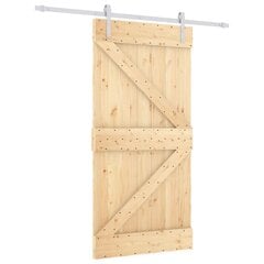 Stumdomos vidaus durys vidaXL su įrangos rinkiniu 100x210cm цена и информация | Двери со стеклом LIRA, дуб сицилия, ЭКО шпон | pigu.lt