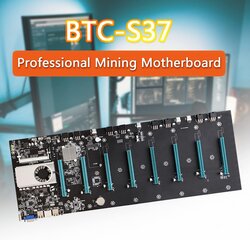 Материнская плата для майнинга BTC-S37 PNGOS, DDR3 SODIMM 8 x PCIE 16X Graph Card, VGA + HDMI цена и информация | Материнские платы | pigu.lt