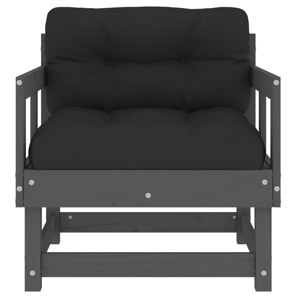 2-ių dalių sodo kėdės su pagalvėmis komplektas, pilkas kaina ir informacija | Lauko kėdės, foteliai, pufai | pigu.lt