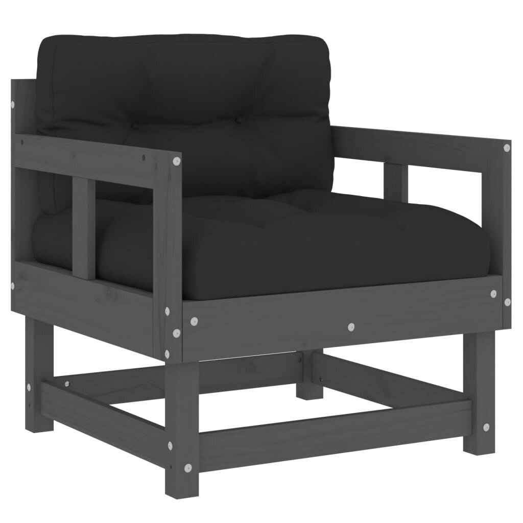 2-ių dalių sodo kėdės su pagalvėmis komplektas, pilkas kaina ir informacija | Lauko kėdės, foteliai, pufai | pigu.lt