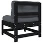 Vidurinė sofos dalis su pagalvėlėmis vidaXL, juoda kaina ir informacija | Lauko kėdės, foteliai, pufai | pigu.lt