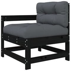 Sodo kėdė su pagalvėlėmis vidaXL, juoda kaina ir informacija | Lauko kėdės, foteliai, pufai | pigu.lt