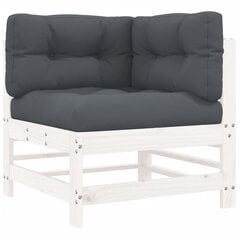Lauko sofos dalis vidaXL, balta цена и информация | Садовые стулья, кресла, пуфы | pigu.lt