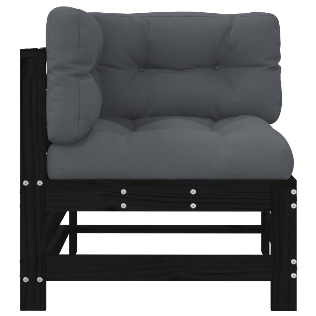 Lauko sofos dalys vidaXL, juodos kaina ir informacija | Lauko kėdės, foteliai, pufai | pigu.lt