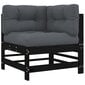 Lauko sofos dalys vidaXL, juodos цена и информация | Lauko kėdės, foteliai, pufai | pigu.lt