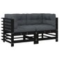Lauko sofos dalys vidaXL, juodos цена и информация | Lauko kėdės, foteliai, pufai | pigu.lt