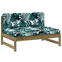 Vidurinė sofos dalis vidaXL, ruda/žalia kaina ir informacija | Lauko kėdės, foteliai, pufai | pigu.lt