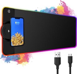 Коврик для мыши Auvstar RGB с функцией беспроводной зарядки, 80x30см цена и информация | Мыши | pigu.lt