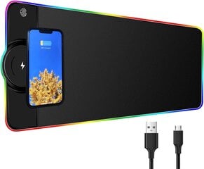 Коврик для мыши Auvstar RGB с функцией беспроводной зарядки, 80x30см цена и информация | Мыши | pigu.lt