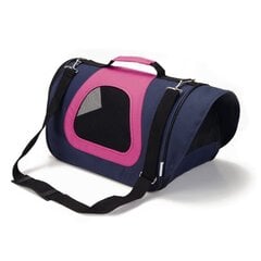 Kelioninis krepšys Beeztees Travico, 40x23x24cm, tamsiai mėlynas/rožinis kaina ir informacija | Transportavimo narvai, krepšiai | pigu.lt