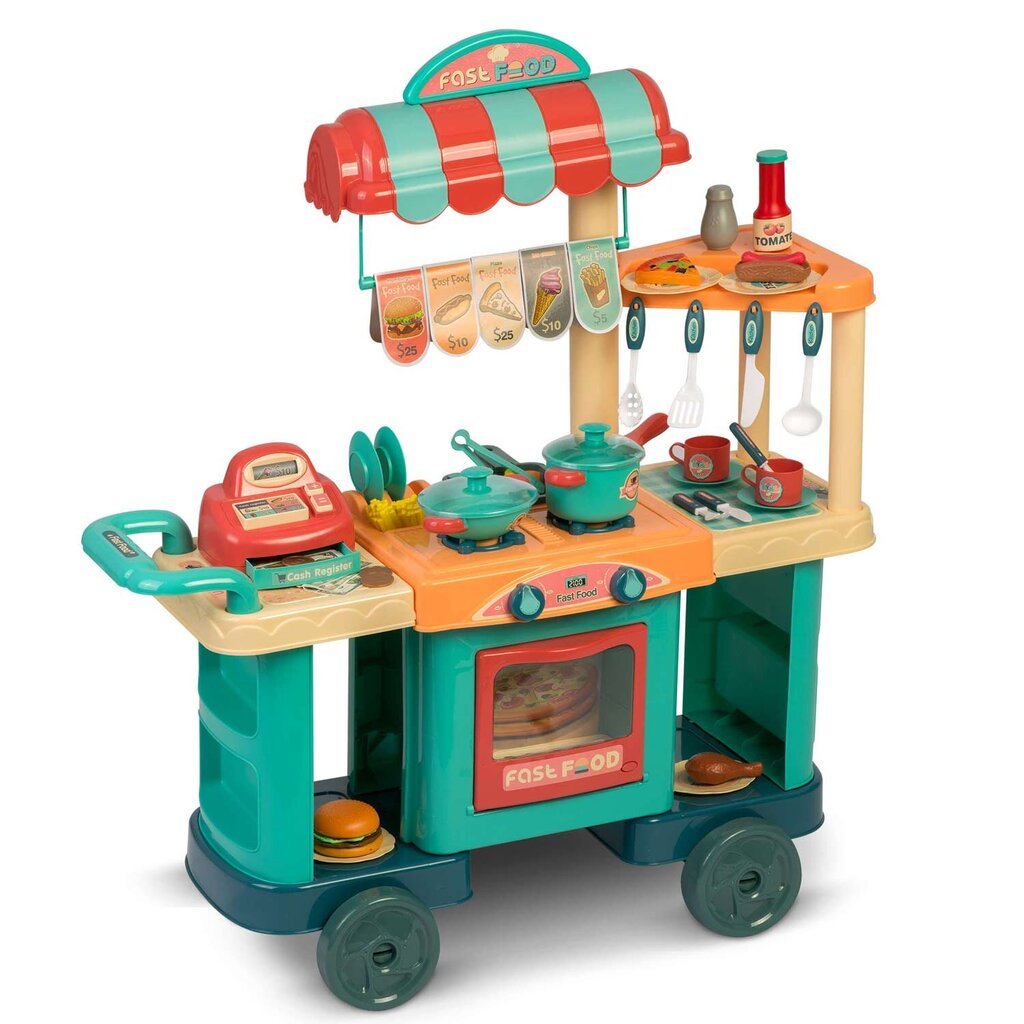 Vaikiška virtuvėlė ant ratų Ricokids 773000 kaina ir informacija | Žaislai mergaitėms | pigu.lt
