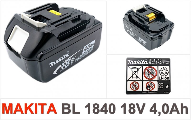 Akumuliatorius Makita BL 1840 B, 18 V kaina ir informacija | Suktuvai, gręžtuvai | pigu.lt