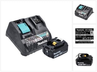 Комплект аккумуляторов Makita BL 1840 B, 18 В, с зарядным блоком цена и информация | Шуруповерты, дрели | pigu.lt