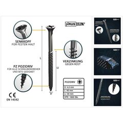 Universalus medvaržtis HausHalt PZ2, 1600 vnt. kaina ir informacija | Mechaniniai įrankiai | pigu.lt