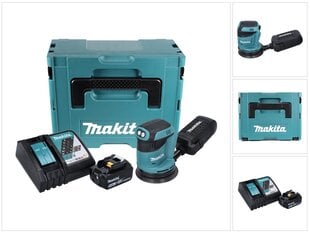 Аккумуляторная эксцентриковая шлифовальная машинка Makita DBO 180 RT1J, 18 В, с аккумулятором и без зарядного блока цена и информация | Шлифовальные машины | pigu.lt
