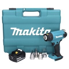 Аккумуляторный пистолет горячего воздуха Makita DHG 181 T1K, 18 В, с аккумулятором, без зарядного блока цена и информация | Строительные фены | pigu.lt