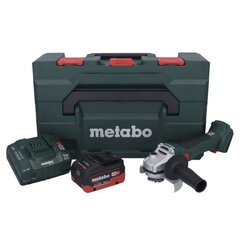 Аккумуляторная угловая шлифовальная машинка Metabo W 18 LT BL 9-125, 18 В, с аккумулятором и блоком для зарядки цена и информация | Шлифовальные машины | pigu.lt