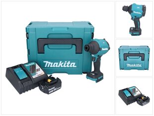 Аккумуляторная воздуходувка Makita DAS 180 RF1J 18 В, с аккумулятором 3,0 Ач и зарядным устройством цена и информация | Строительные фены | pigu.lt