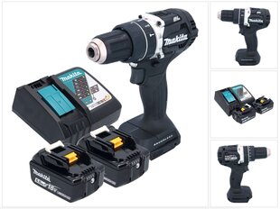 Аккумуляторная ударная дрель Makita DHP 484 RM1B, 18 В, с аккумулятором и блоком для зарядки цена и информация | Шуруповерты, дрели | pigu.lt