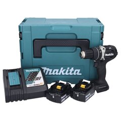 Аккумуляторная ударная дрель Makita Dhp 484 Rfjb, 18 В, с аккумулятором и зарядным блоком цена и информация | Шуруповерты, дрели | pigu.lt