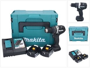 Ударная дрель Makita Dhp 484 Rmjb, 18 В, с аккумулятором и зарядным блоком цена и информация | Шуруповерты, дрели | pigu.lt