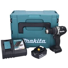 Аккумуляторная ударная дрель Makita Dhp 484 Rtjb, 18 В, с аккумулятором и зарядным блоком цена и информация | Шуруповерты, дрели | pigu.lt