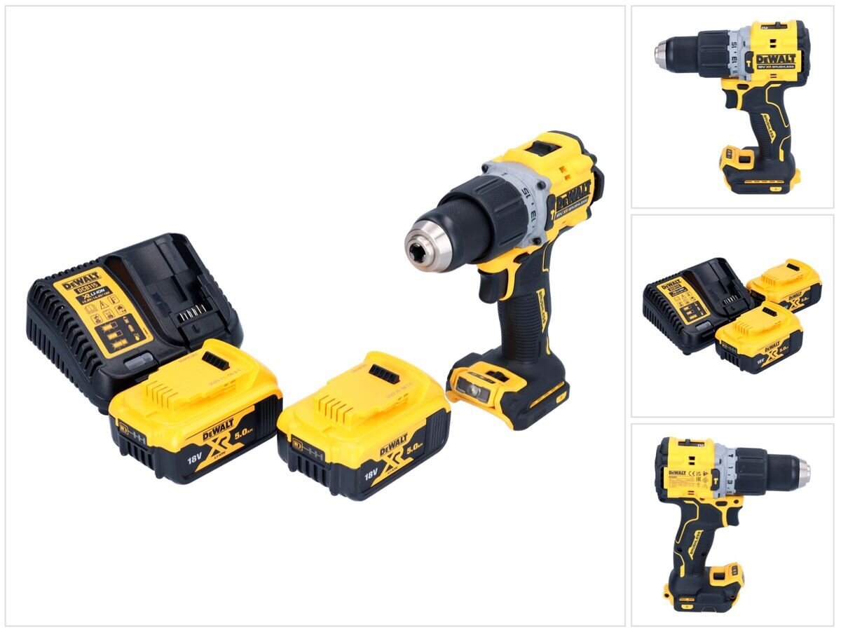 Smūginis gręžtuvas DeWalt DCD 805 P2, 18 V, su akumuliatoriumi ir įkrovikliu kaina ir informacija | Suktuvai, gręžtuvai | pigu.lt