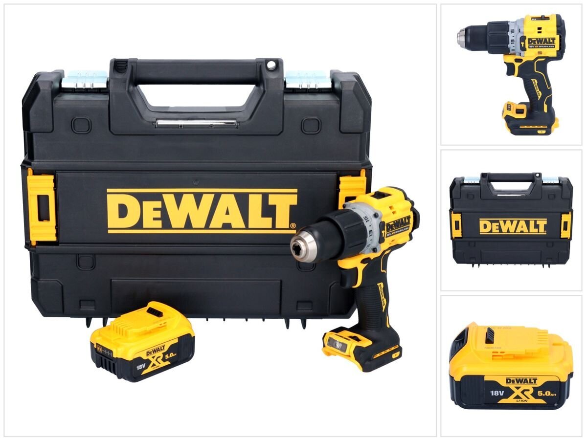 Smūginis gręžtuvas DeWalt DCD 805 NT, 18 V, su akumuliatoriumi ir įkrovikliu цена и информация | Suktuvai, gręžtuvai | pigu.lt