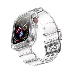 Противоударный чехол-ремешок Jelly Crystal для Apple Watch 44 мм, прозрачный цена и информация | Аксессуары для смарт-часов и браслетов | pigu.lt