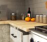 Virtuvinių spintelių komplektas Akord Oliwia 2.4 m, baltas/pilkas kaina ir informacija | Virtuvės baldų komplektai | pigu.lt